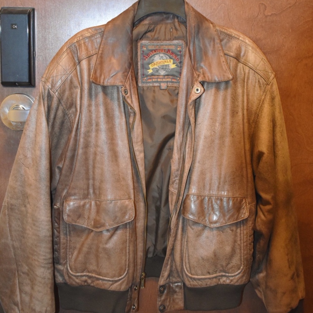 Adventure Bound Vintage Leather Bomber Jacket